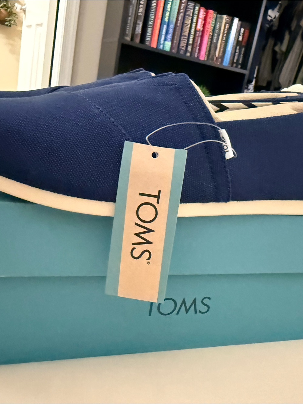 TOMS Alpargata Women’s Navy Canvas Slip On Shoes Size 9.5 - Picture 5 of 10